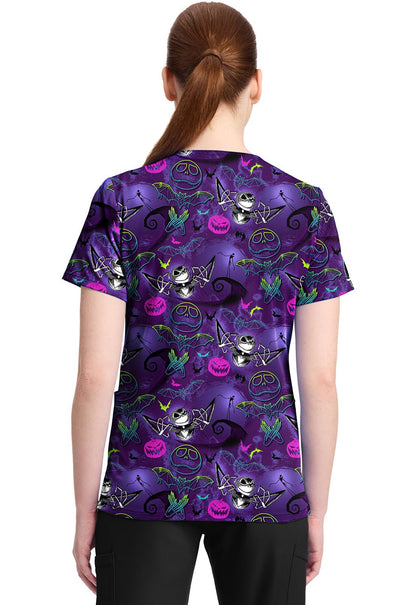 Nightmare Before Christmas Tooniforms Licensed Disney V Neck Scrub Top TF796 NCGL - Scrubs Select