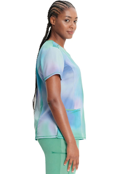Northern Lights Cherokee Print Round Neck Scrub Top CK609 NTLG - Scrubs Select