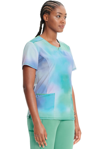 Northern Lights Cherokee Print Round Neck Scrub Top CK609 NTLG - Scrubs Select