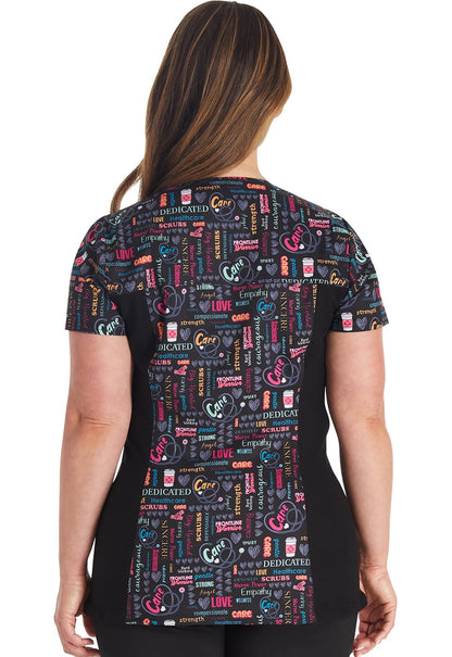 Nurse Power Cherokee Print V Neck Scrub Top CK793 NUPW - Scrubs Select