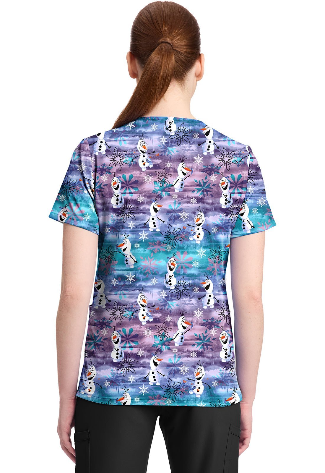Olaf Tooniforms Licensed Disney Frozen V Neck Scrub Top TF796 FZLA - Scrubs Select