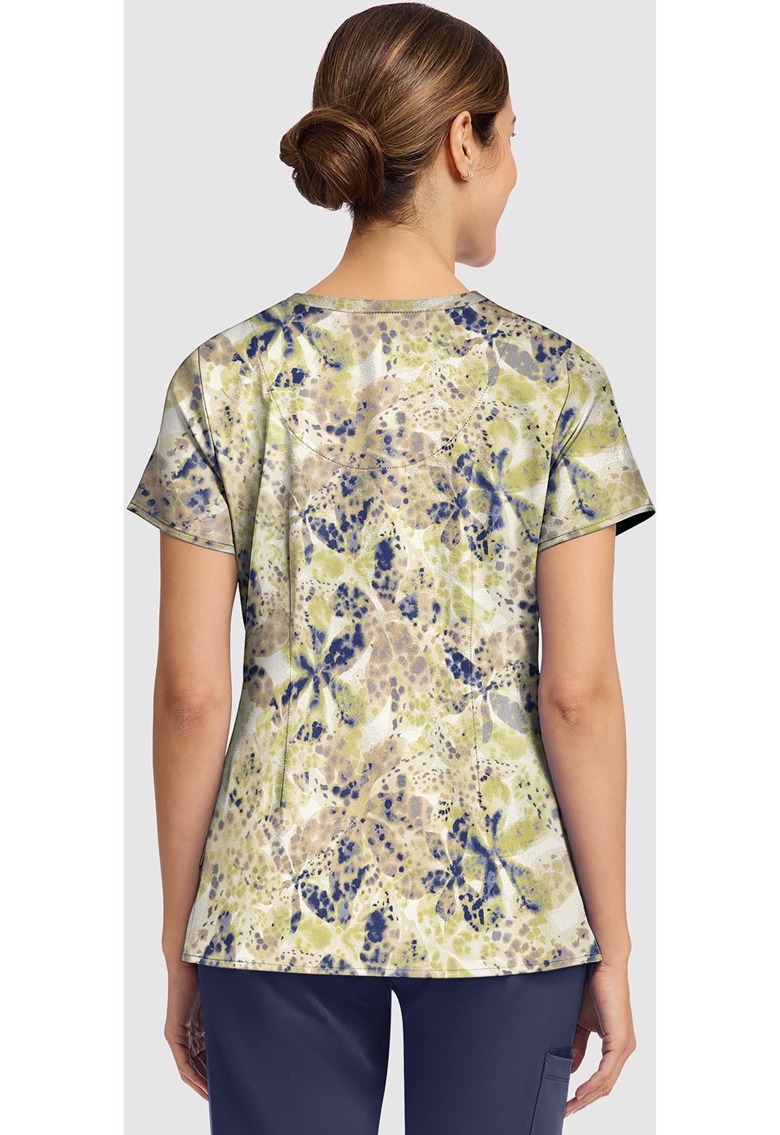 Orchid Rain Healing Hands Amanda Print Scrub V Neck Top HH910 ORRN - Scrubs Select