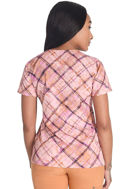 Paint By Plaid Dickies Print V Neck Scrub Top DK667 PBPD - Scrubs Select
