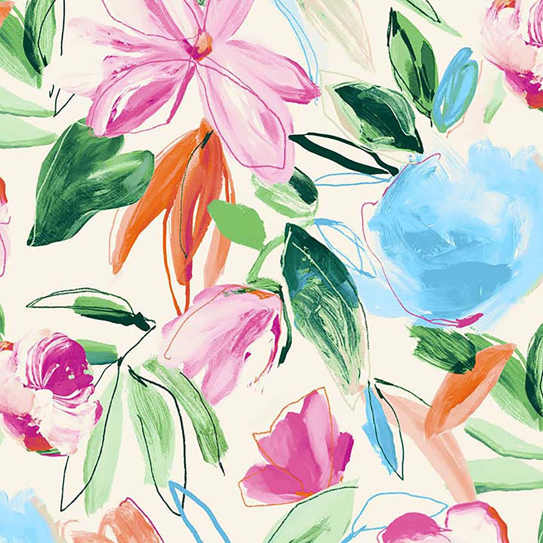 Painterly Floral Cherokee Scrubs Print V Neck Top CK856 PLFR - Scrubs Select