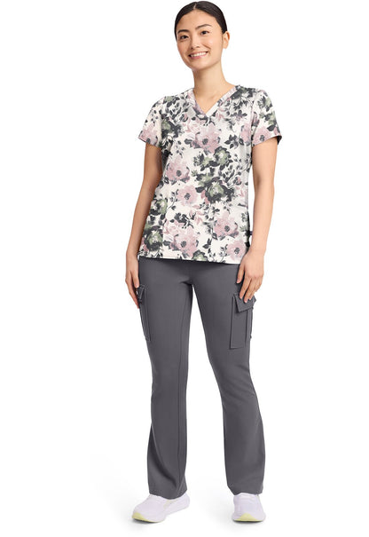 Peaceful Posies Healing Hands Scrubs Amanda Print V Neck Top HH908 PCPO - Scrubs Select