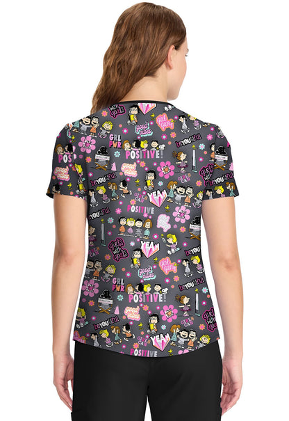 Peanuts Cherokee Tooniforms Charlie Brown V Neck Top TF783 PNGC - Scrubs Select
