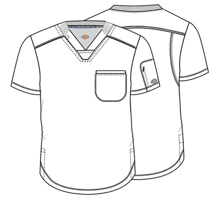 Plaid Dynamix Print Men's V Neck Scrub Top DK611 PDNV - Scrubs Select