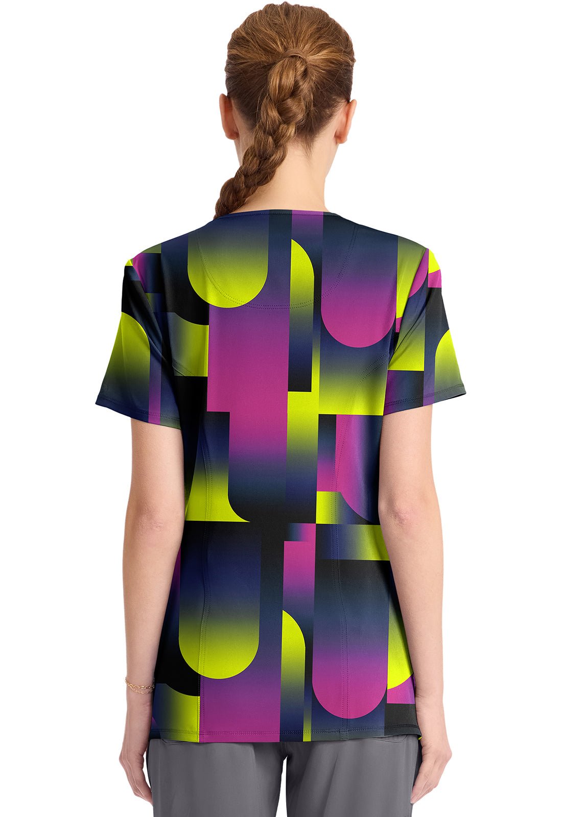 Portal Cherokee Infinity Print Round Neck Scrub Top CK609 POTL - Scrubs Select