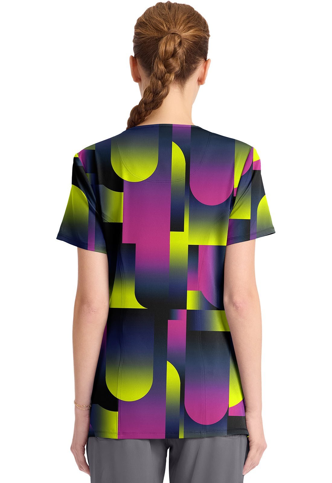 Portal Cherokee Infinity Print Round Neck Scrub Top CK609 POTL - Scrubs Select