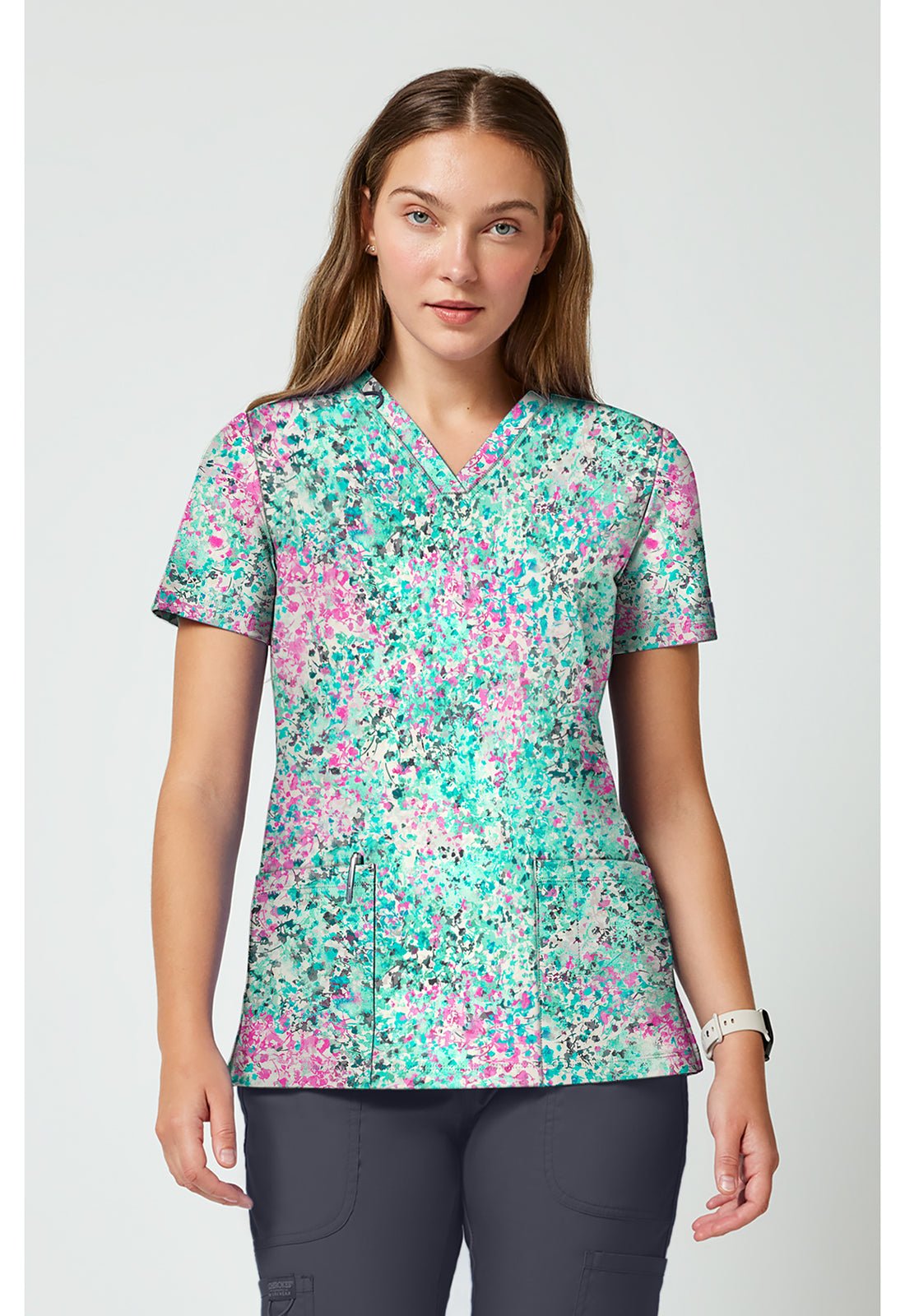 Pretty Rugged Cherokee Achieve V-Neck Scrub Top CK00010 PRTR - Scrubs Select