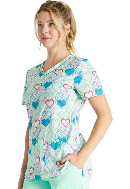 Retro Romance Cherokee Print V Neck Scrub Top CK678 RTRM - Scrubs Select
