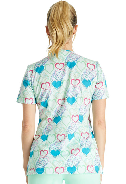 Retro Romance Cherokee Print V Neck Scrub Top CK678 RTRM - Scrubs Select