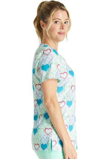 Retro Romance Cherokee Print V Neck Scrub Top CK678 RTRM - Scrubs Select