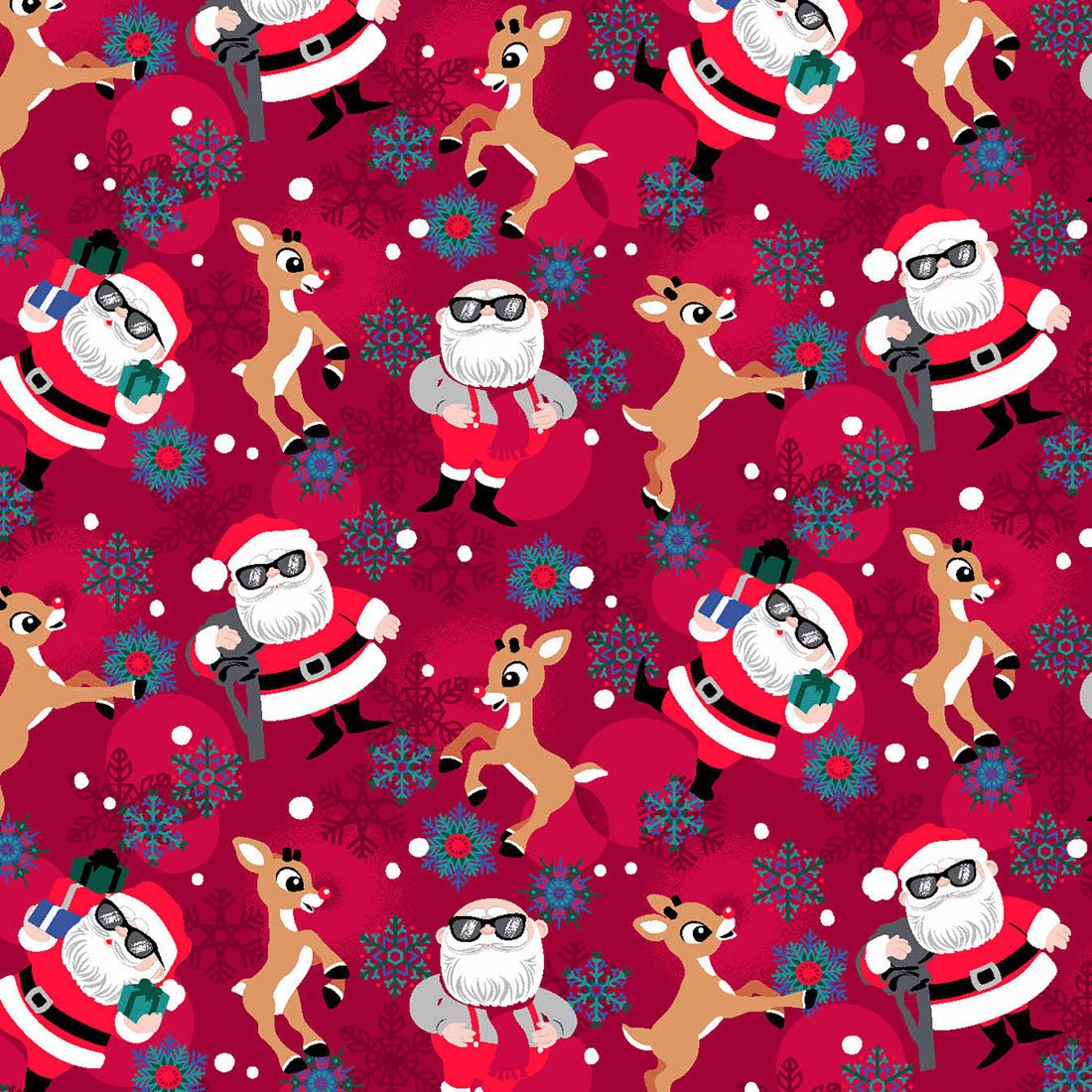 Rudolph Santa Tooniforms Licensed Christmas V Neck Scrub Top TF796 RUFB - Scrubs Select