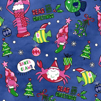 Santa Claws Cherokee Print Christmas V - Neck Scrub Top CK856 STCW - Scrubs Select