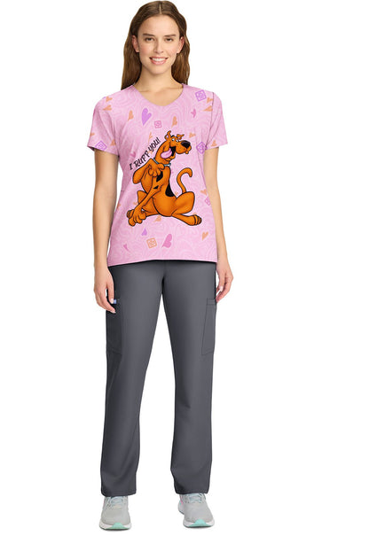 Scooby Doo Cherokee Tooniforms Licensed Disney V Neck Scrub Top TF626 SDHL - Scrubs Select