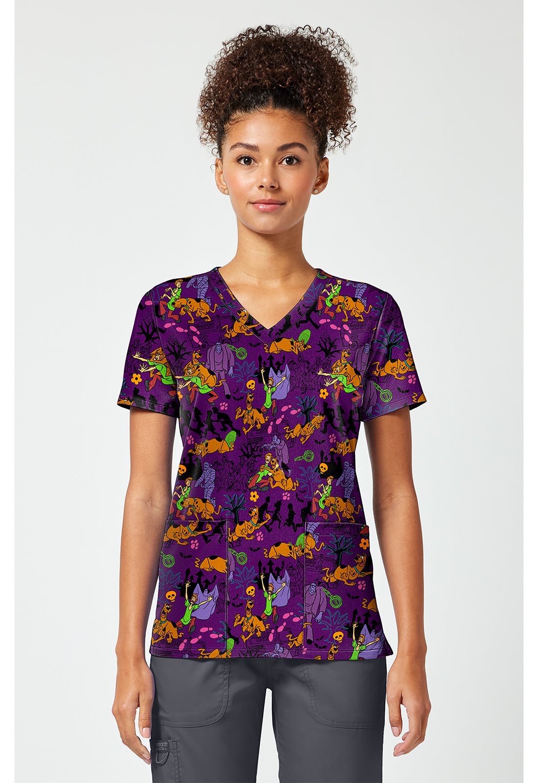 Scooby Doo Tooniforms Licensed V Neck Scrub Top TF796 SDHC - Scrubs Select