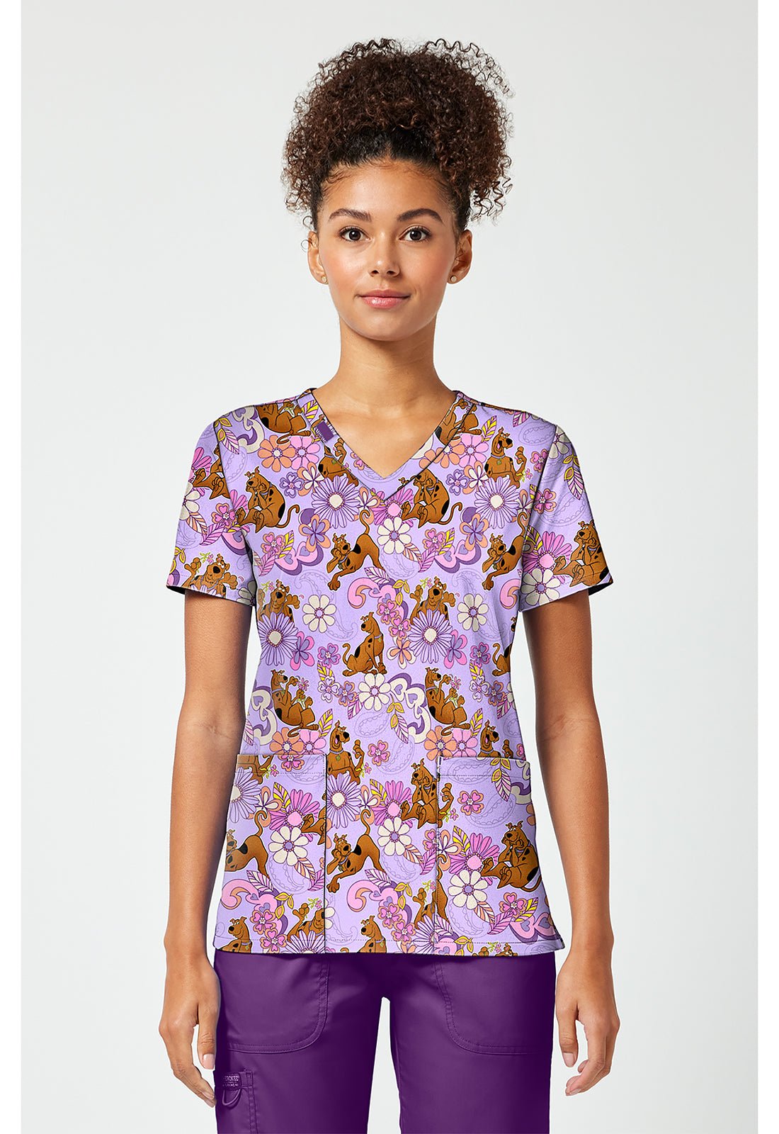 Scooby Doo Tooniforms Licensed V Neck Scrub Top TF796 SDYG - Scrubs Select