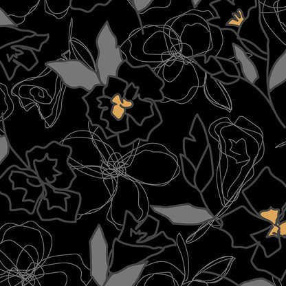 Scribble Floral Dickies Print V Neck Scrub Top DK667 SRFL - Scrubs Select