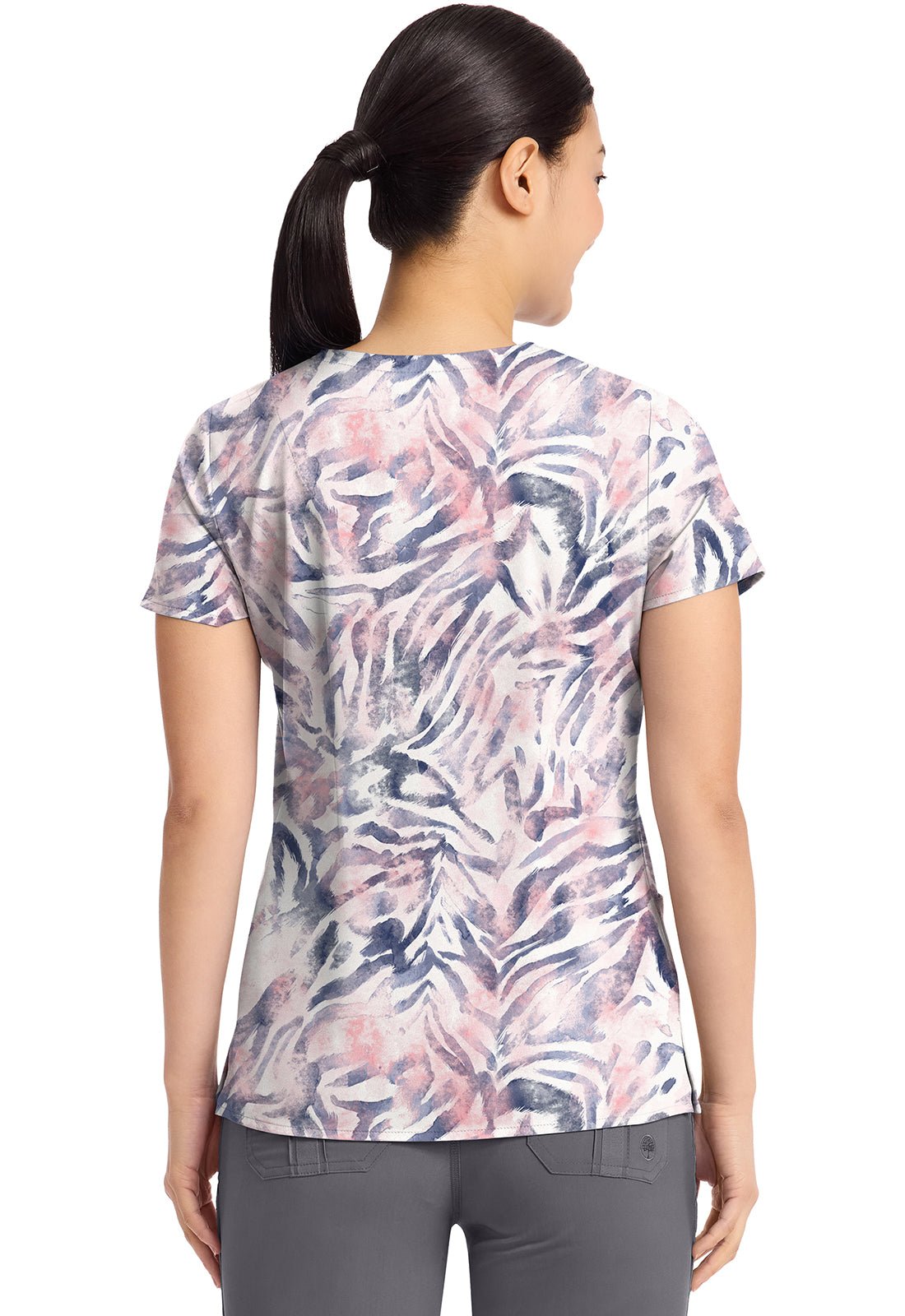 Serene Safari Healing Hands Amanda Print Scrub V Neck Top 2266 SRSF - Scrubs Select