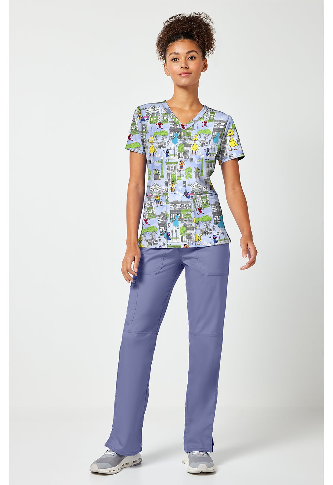 Sesame Street Tooniforms Licensed V Neck Scrub Top TF796 SWGH - Scrubs Select