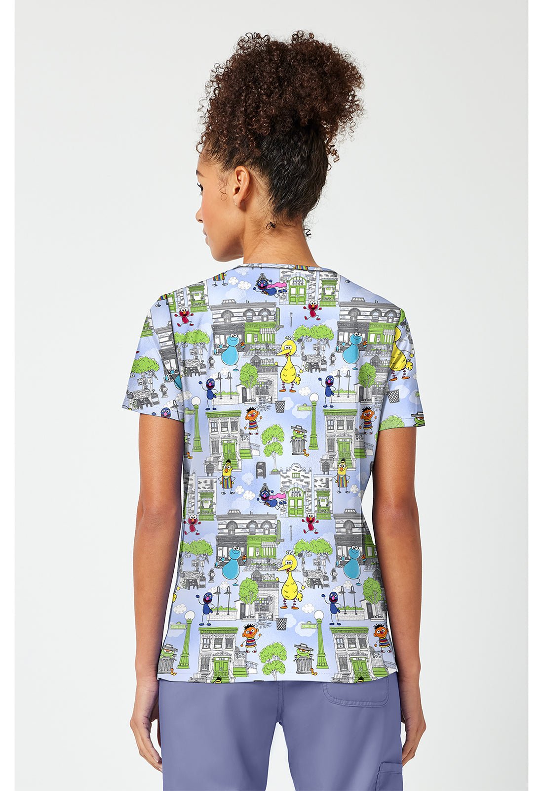 Sesame Street Tooniforms Licensed V Neck Scrub Top TF796 SWGH - Scrubs Select