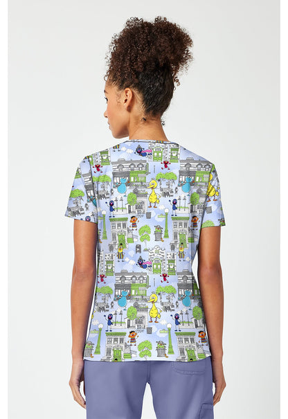 Sesame Street Tooniforms Licensed V Neck Scrub Top TF796 SWGH - Scrubs Select