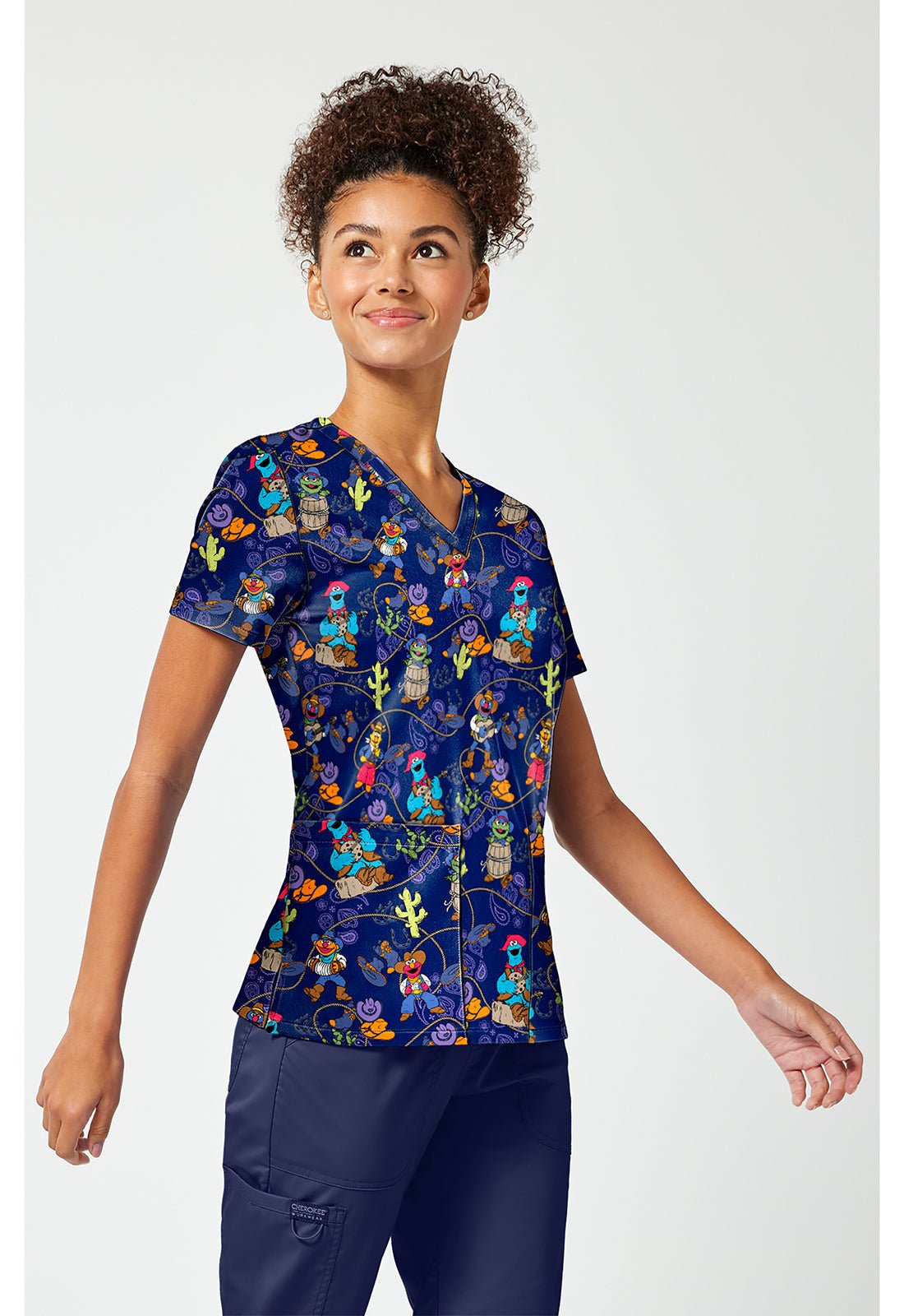 Sesame Street Tooniforms Licensed V Neck Scrub Top TF796 SWWF - Scrubs Select