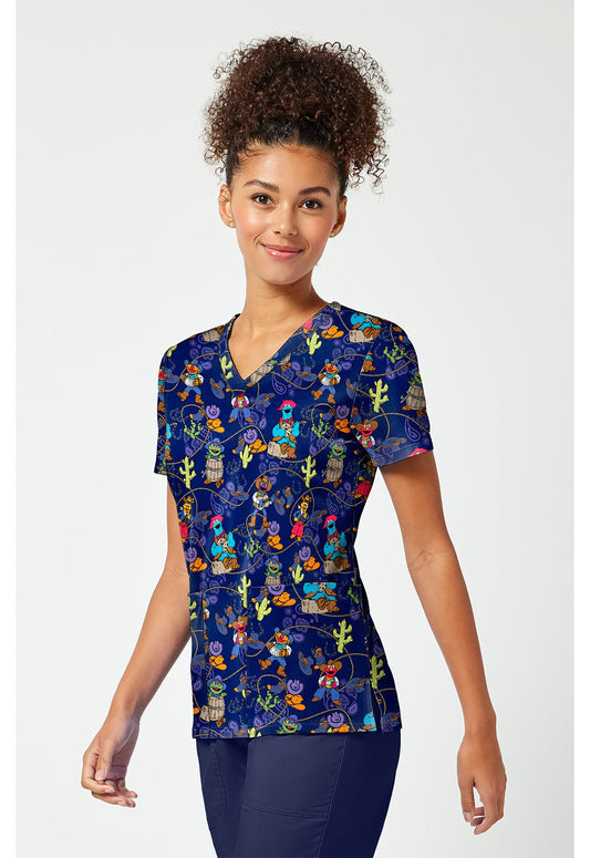 Sesame Street Tooniforms Licensed V Neck Scrub Top TF796 SWWF - Scrubs Select