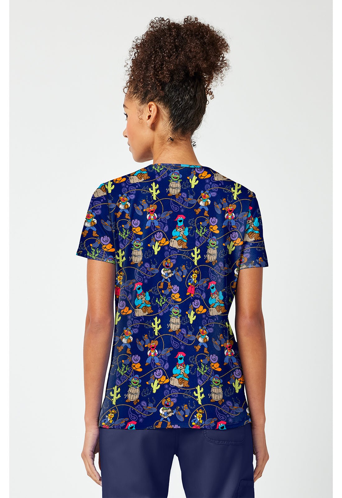 Sesame Street Tooniforms Licensed V Neck Scrub Top TF796 SWWF - Scrubs Select