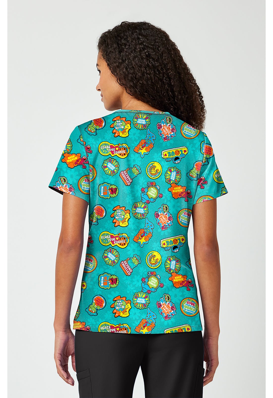 Sesame Street Tooniforms Licensed V Neck Scrub Top TF797 SWDY - Scrubs Select