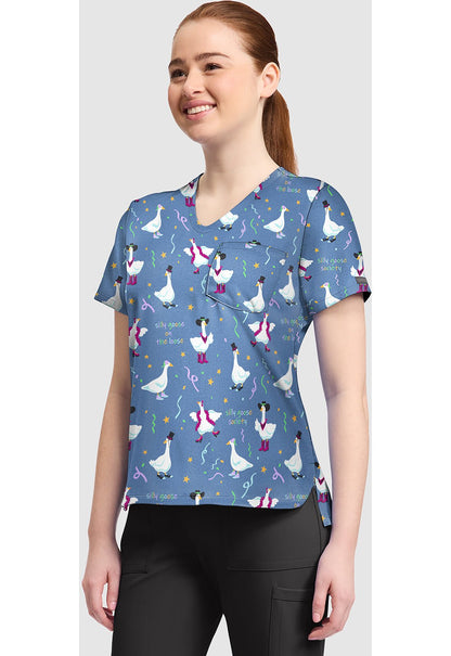 Silly Goose Cherokee Print V Neck Scrub Top CK857 SYGO - Scrubs Select
