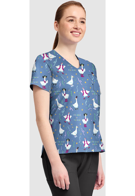 Silly Goose Cherokee Print V Neck Scrub Top CK857 SYGO - Scrubs Select