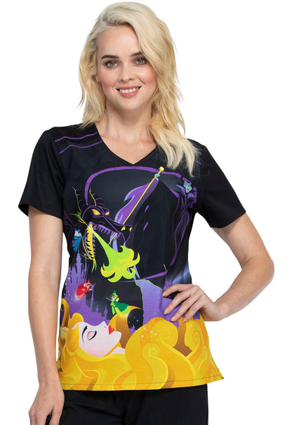 Sleeping Beauty Tooniforms Disney V Neck Scrub Top TF694 PRUR - Scrubs Select