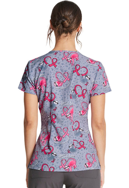 Sloth Dickies BCA Print V Neck Scrub Top DK852 CASL - Scrubs Select