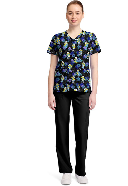 Smurfs Cherokee Licensed IMPS V Neck Scrub Top TF796 SMBS - Scrubs Select