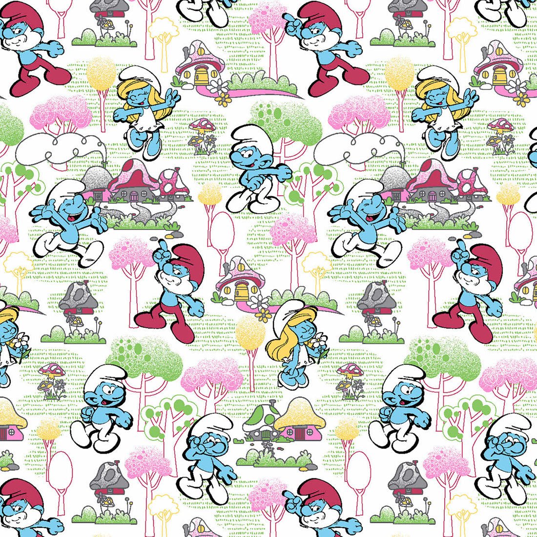 Smurfs Tooniforms Licensed V Neck Scrub Top TF796 SMWL - Scrubs Select