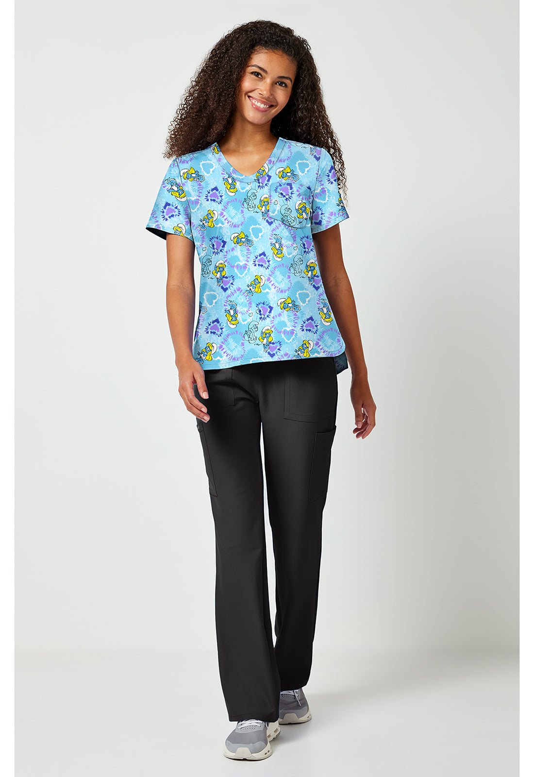Smurfs Tooniforms Licensed V Neck Scrub Top TF797 SMSV - Scrubs Select