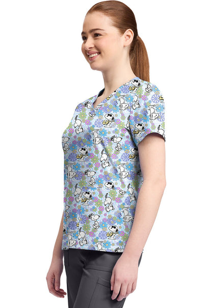 Snoopy Cherokee Licensed Peanuts V Neck Scrub Top TF796 PNYY - Scrubs Select