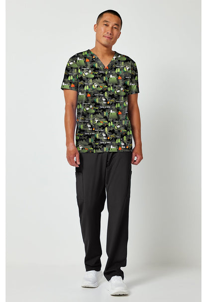Snoopy Cherokee Tooniforms Peanuts Men's V Neck Scrub Top TF788 PNHK - Scrubs Select