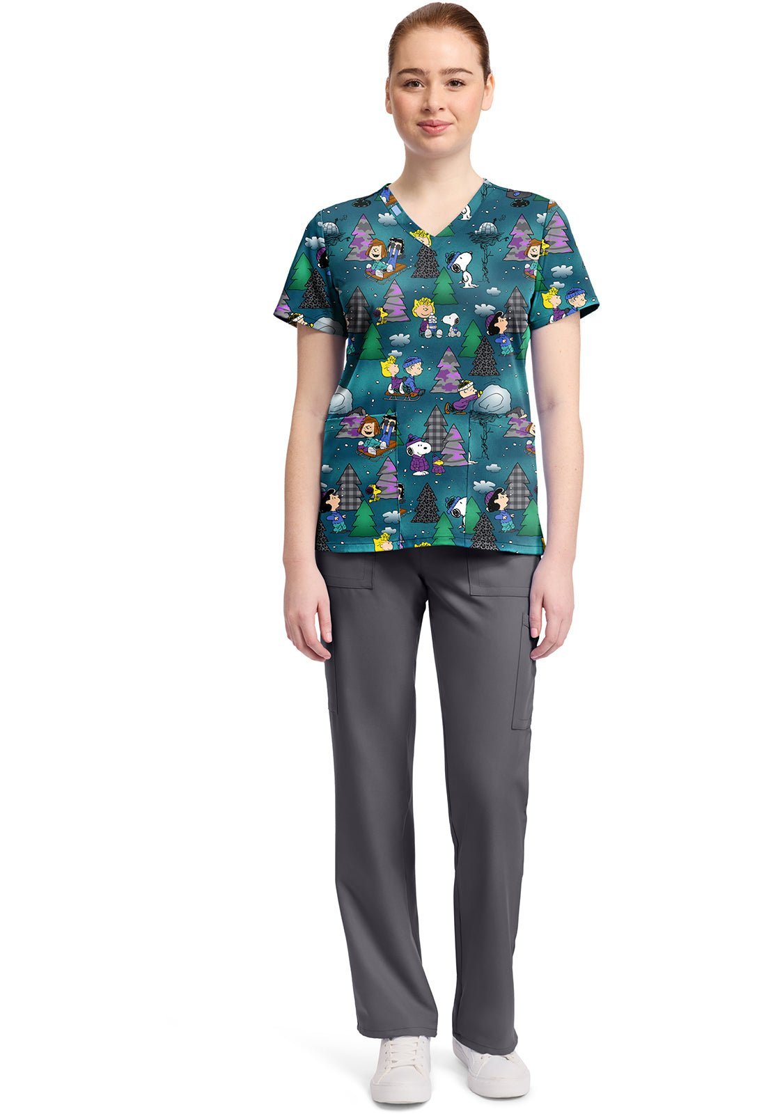 Snoopy Tooniforms Licensed Peanuts V Neck Scrub Top TF796 PNFW - Scrubs Select