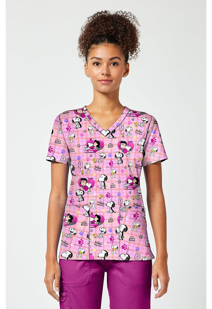 Snoopy Tooniforms Licensed Peanuts V Neck Scrub Top TF796 PNPE - Scrubs Select