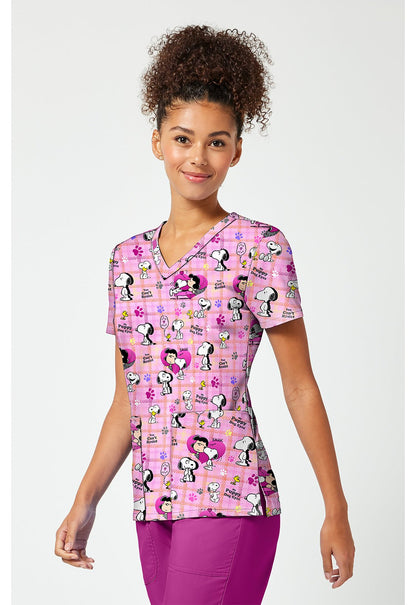 Snoopy Tooniforms Licensed Peanuts V Neck Scrub Top TF796 PNPE - Scrubs Select