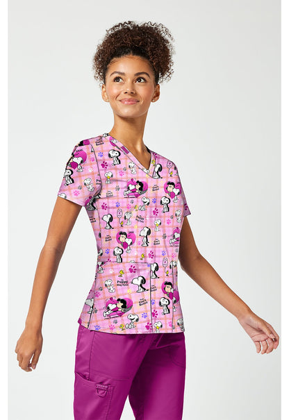 Snoopy Tooniforms Licensed Peanuts V Neck Scrub Top TF796 PNPE - Scrubs Select