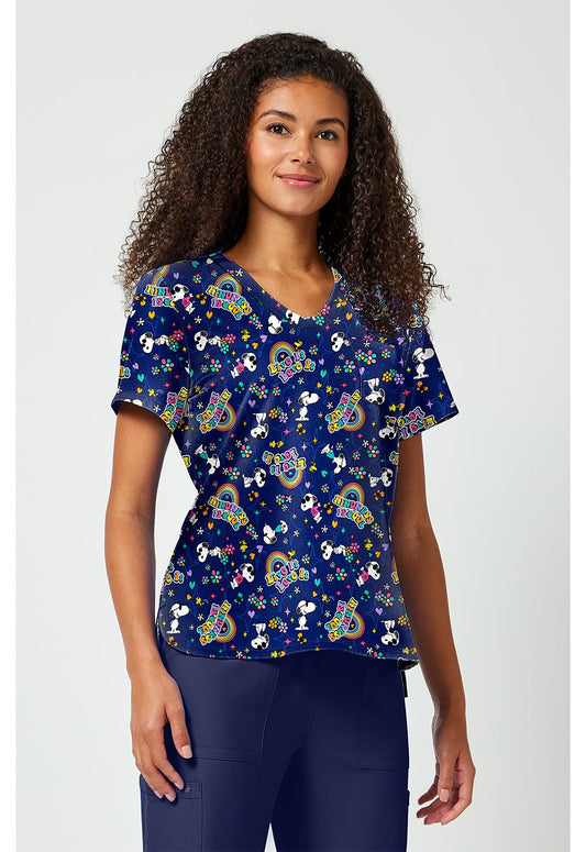 Snoopy Tooniforms Licensed Peanuts V Neck Scrub Top TF797 PNZL - Scrubs Select