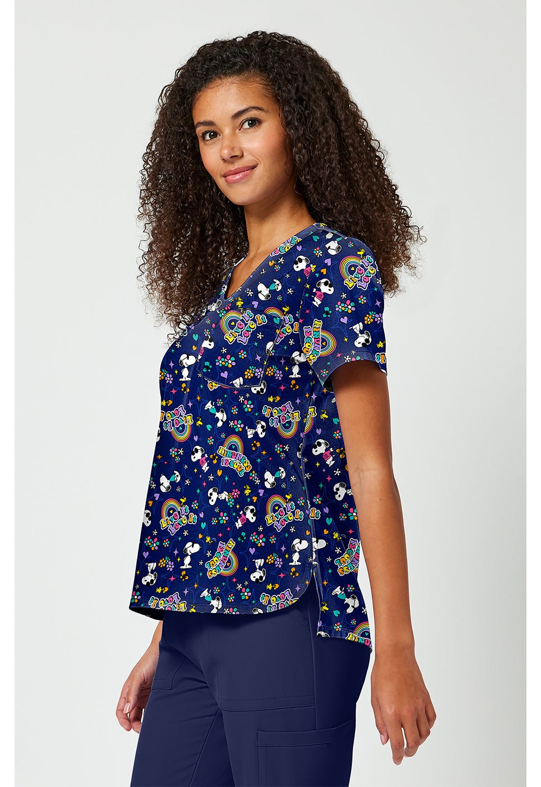 Snoopy Tooniforms Licensed Peanuts V Neck Scrub Top TF797 PNZL - Scrubs Select