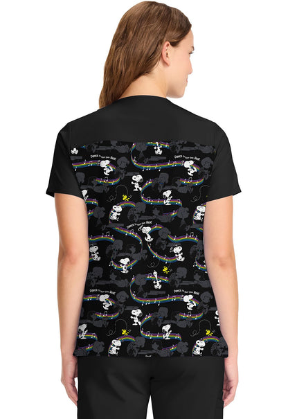 Snoopy Tooniforms Peanuts Licensed V Neck Scrub Top TF639 PNYB - Scrubs Select