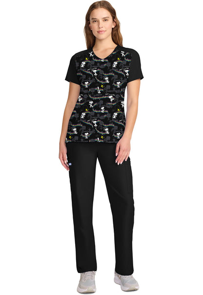 Snoopy Tooniforms Peanuts Licensed V Neck Scrub Top TF639 PNYB - Scrubs Select