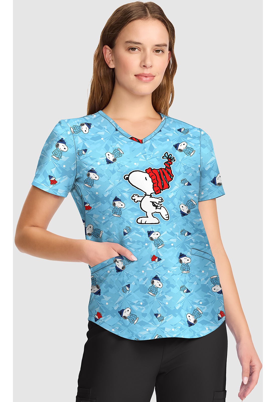 Snoopy Tooniforms Peanuts V Neck Scrub Top TF737 PNON - Scrubs Select