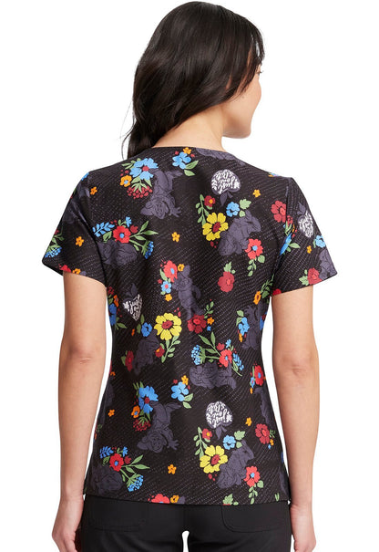 Snow White Tooniforms Disney V Neck Medical Scrub Top TF614 SNAP - Scrubs Select